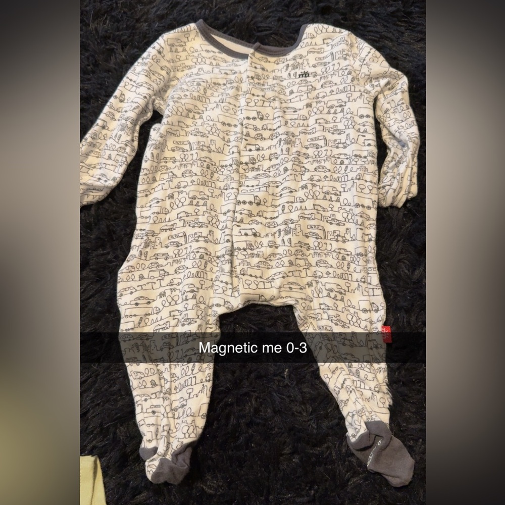 Magnetic Me White Footie One Piece with Cozy Fabric